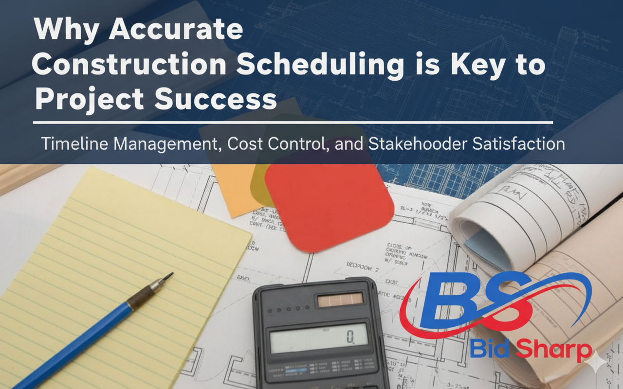 A construction timeline or critical path method diagram on a project monitor, illustrating complexity.