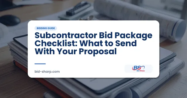 Subcontractor Bid Package Checklist: What to Send With Your Proposal - Bid Sharp guide cover