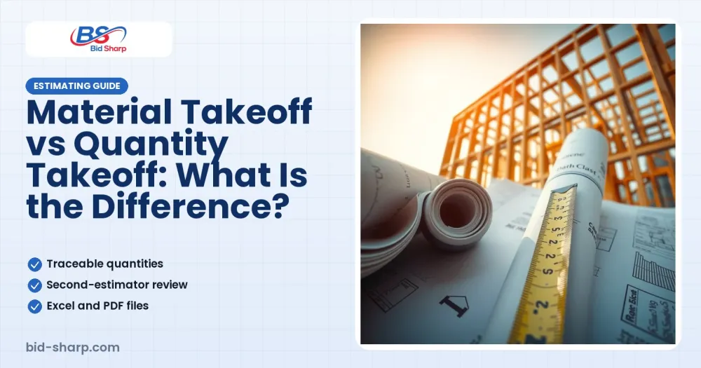 Material Takeoff vs Quantity Takeoff: What Is the Difference? - Bid Sharp guide cover