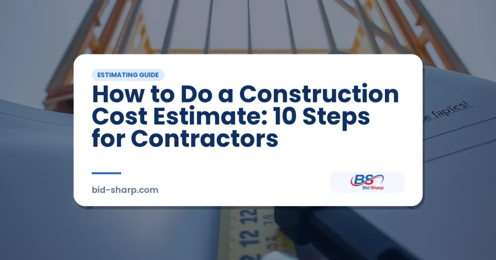 How to Do a Construction Cost Estimate: 10 Steps for Contractors - Bid Sharp guide cover