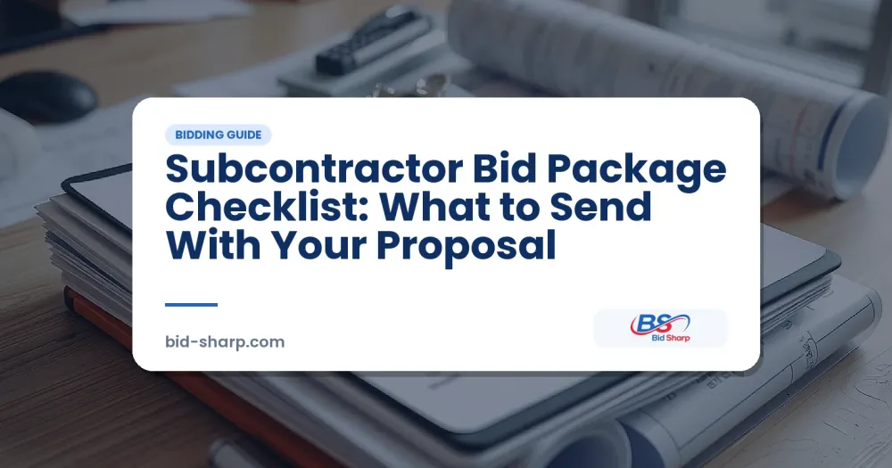 Subcontractor Bid Package Checklist: What to Send With Your Proposal - Bid Sharp guide cover